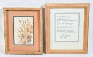 lot 147 image: To My Daughter In Law Artwork Pair