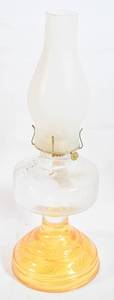 lot 201 image: P&A MFG Co. Amber Hurricane Oil Lamp