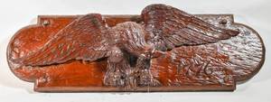 lot 202 image: Vintage 1967 Vanguard Studios Large Vanathane Wood-Look Eagle Plaque