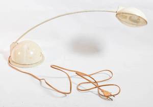 lot 339 image: Vintage MCM Style White Curved Desk Lamp