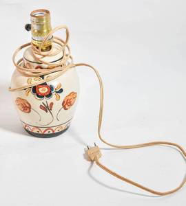 lot 341 image: Hand Painted White Ceramic Lamp Base