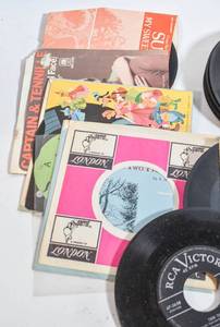 lot 346 image: Large Assortment of Vintage Single or 45 Vinyls  Recording Tape
