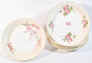 lot 170 image: 6 Vintage Keystone Canonsburg Rose Bouquet Dishes