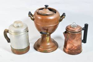 lot 184 image: 3 Vintage Percolators