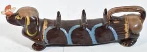 lot 215 image: Vintage Ceramic Dachshund Weiner Dog Decanter