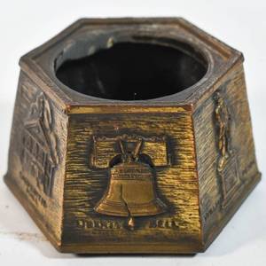 lot 22 image: Cast Bronze Hexagonal Ansonia American Liberty Clock Frame