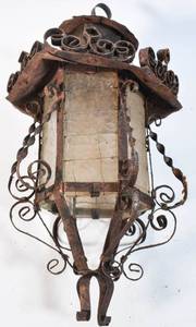 lot 262 image: Vintage Iron Wrought Gothic Lantern