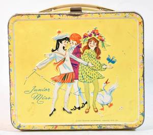lot 219 image: Vintage Yellow Junior Miss Metal Lunchbox
