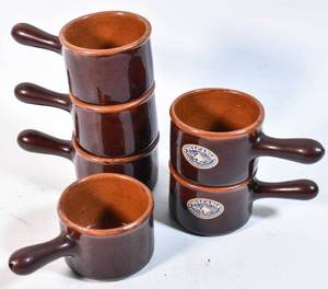 lot 214 image: 6 Vintage Vulcania Italy Pottery Ramekins