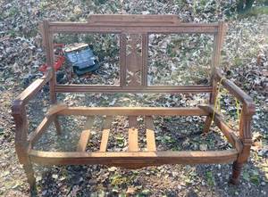 lot 499 image: Carved Wood Settee Frame