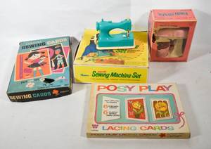 lot 312 image: 4 Vintage Childrens Sewing & Baking Toys