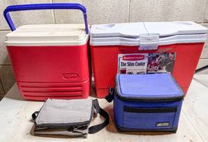 lot 705 image: 2 Softshell and 2 Hard Shell Coolers