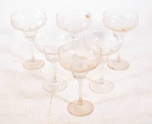 lot 395 image: Set of 6 Clear Glass Margarita Glasses