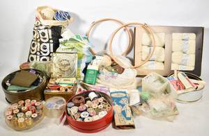 lot 406 image: Large Assortment of Sewing, Knitting, & Other Crafting Supplies