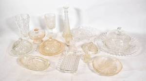lot 399 image: 18 Misc. Clear Cut Crystal & Etched Glass Pieces