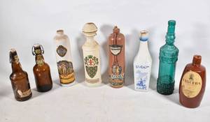 lot 469 image: 8 Vintage Glass & Ceramic Bottles