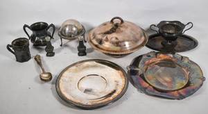 lot 458 image: Assortment of 16 Silver Plated Serving Items