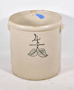 lot 404 image: Red Wing Pottery Stoneware 4 Gallon Crock with Handles