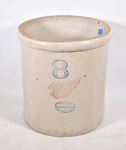 lot 403 image: Large Red Wing Pottery Stoneware 8 Gallon Crock