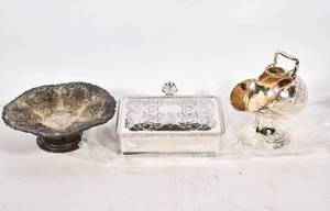 lot 455 image: 3 Japanese Silverplate Objects
