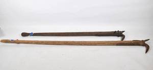 lot 357 image: 2 Antique Tools, Possibly Naval Boarding Hooks