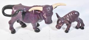 lot 20 image: Vintage Brayton Laguna Purple Pottery Cattle