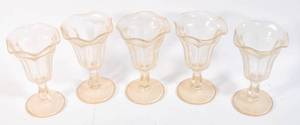 lot 206 image: 5 Vintage Parfait Glasses