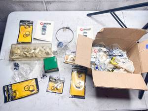 lot 758 image: Box of Hose Clamps, Other Assorted Clamps