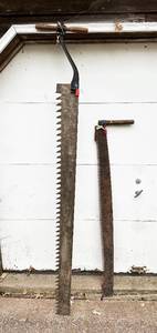 lot 504 image: 2 Large Two Man Crosscut Steel Lumber Saws