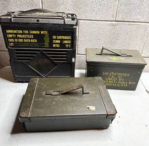 lot 644 image: 3 Medium Ammo Boxes