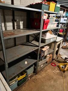 lot 701 image: 2 Gray Metal Shelves (contents not included)