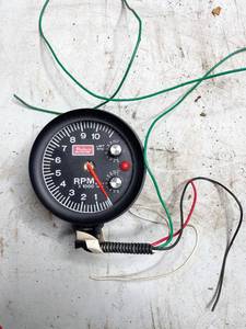 lot 753 image: 1980s Mallory Tachometer with Rev Limiter and Shift Light