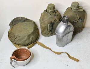 lot 780 image: Box of Canteens, Scout Mess Kit
