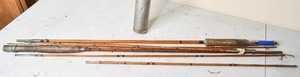 lot 788 image: 2 Vintage Fly Fishing Rods, 1 Montague, Metal Tube Case