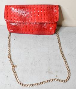 lot 832 image: Vecceli Italy Faux Crocodile Red Handbag