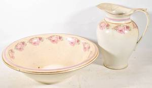 lot 19 image: Clementson Ceramic Pitcher and Basin