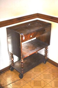 lot 494 image: Rolling Wooden Bar Cart