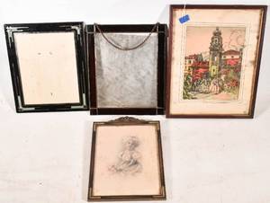 lot 491 image: 3 Artworks and 1 Frame