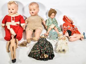 lot 304 image: Assortment of Miscellaneous Vintage Childs Dolls