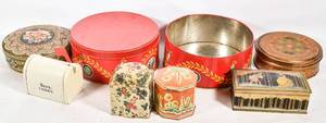 lot 464 image: 8 Assorted Metal Tins