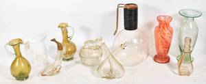lot 377 image: 10-Pc Unique Vintage Glassware