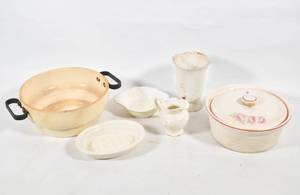 lot 421 image: 6 Misc. White Stoneware Housewares