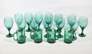 lot 278 image: Blue-Green Gold Rim Glasses