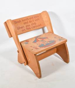 lot 294 image: Vintage Childrens Convertible Step LadderChair