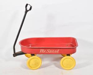 lot 300 image: Vintage Hy-Speed Childrens Red Wagon