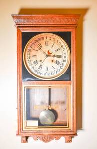 lot 151 image: Antique Sessions H Regulator Wall Clock c. 1908