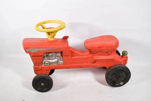 lot 296 image: Vintage 1968 Empire Riding Blown Mold Tractor Toy