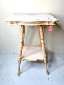 lot 778 image: Vintage Cream Painted Two-Tiered Side Table