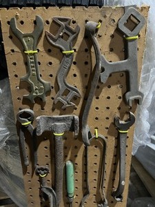 lot 3 image: Vintage Tools  Hung on a board  very cool