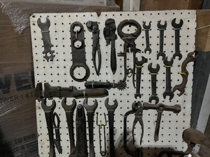 lot 5 image: Vintage Tools  Hung on a board  very cool